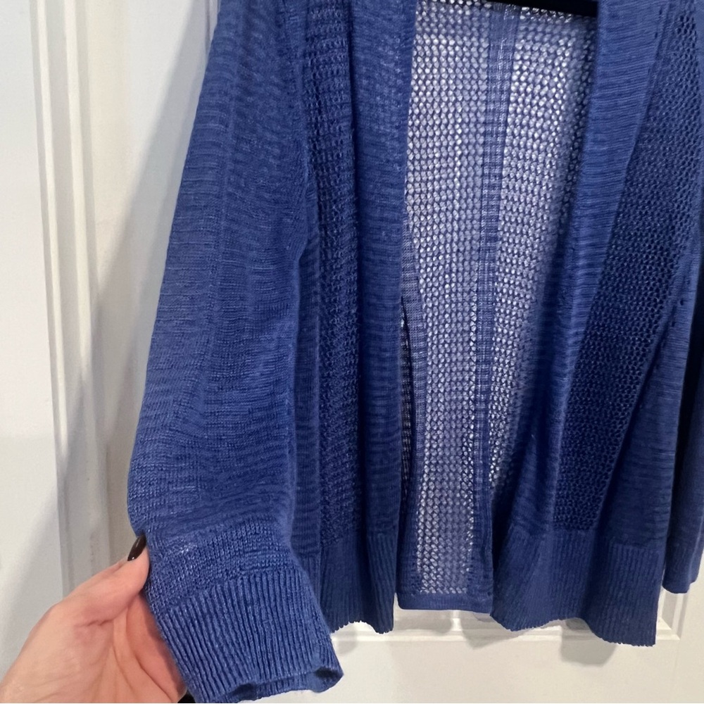 Alfani Women's Blue Open-Front Mixed Stitch Sweater. Size‎ Medium. - Picture 7 of 13